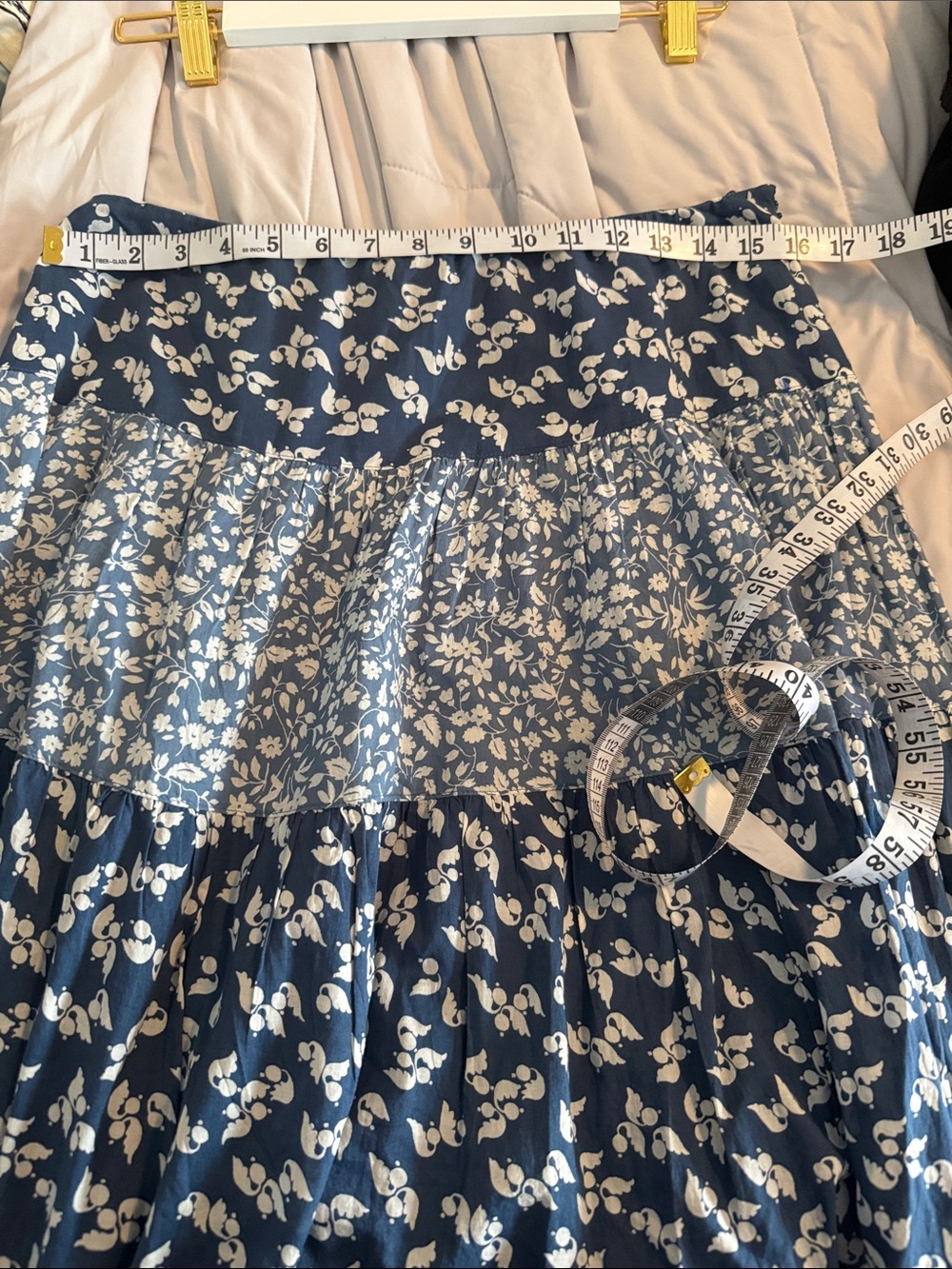 Lauren Ralph Lauren Blue and White Floral Maxi Skirt - Picture 4 of 6